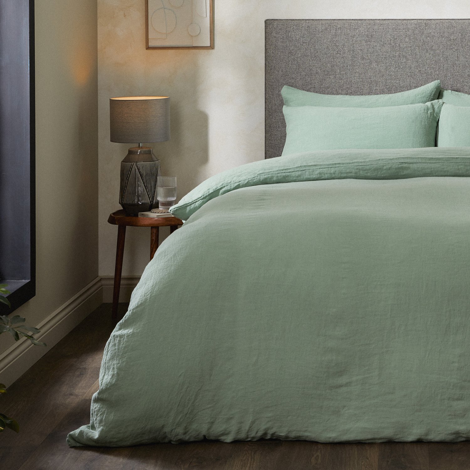 Mariana Linen Blend Comforter Cover - Sage | 100% Linen Sheets | woolroom