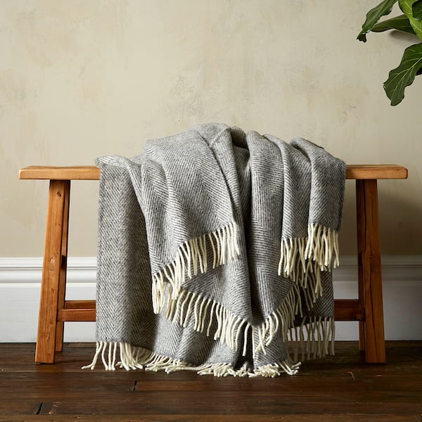 Herringbone wool throw sale